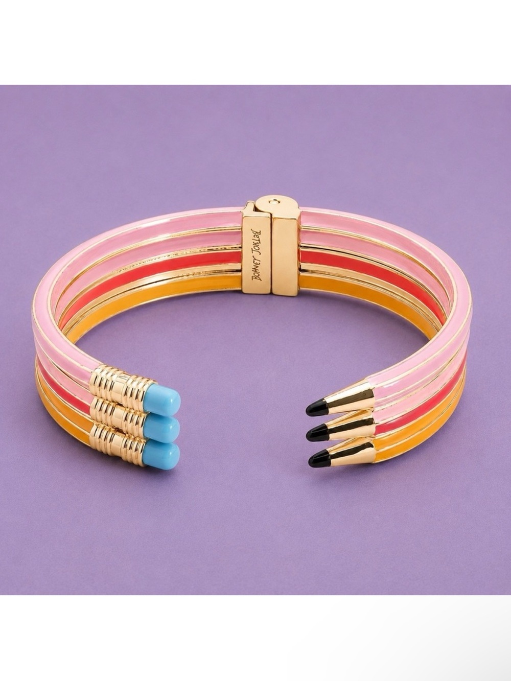 Betsey Johnson Triple Pencil Bracelet Cuff Back To School Teacher Jewelry NWT